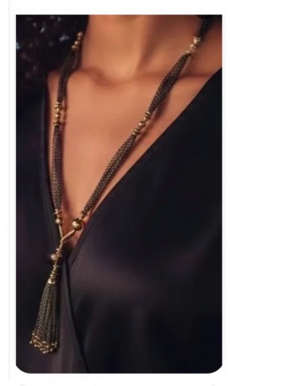 STELLA & DOT • BIANCA Tassel Lariat Multi-Strand Tassel Necklace